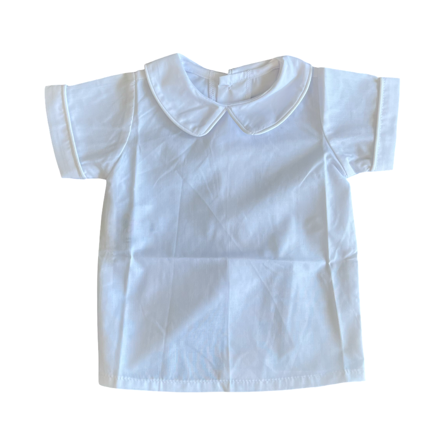 White Short Sleeve Peter Pan Short