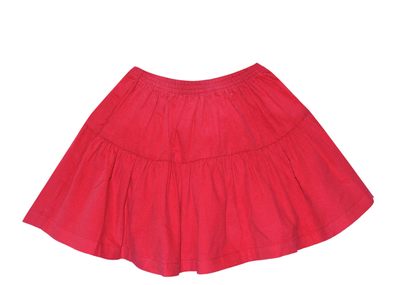 Red corduroy skirt