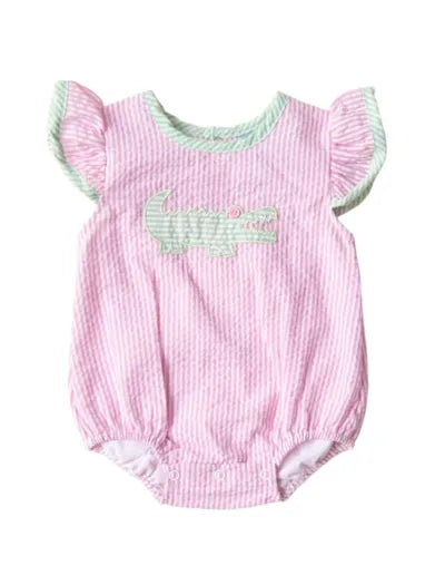 Alligator Appliqué Girl Bubble