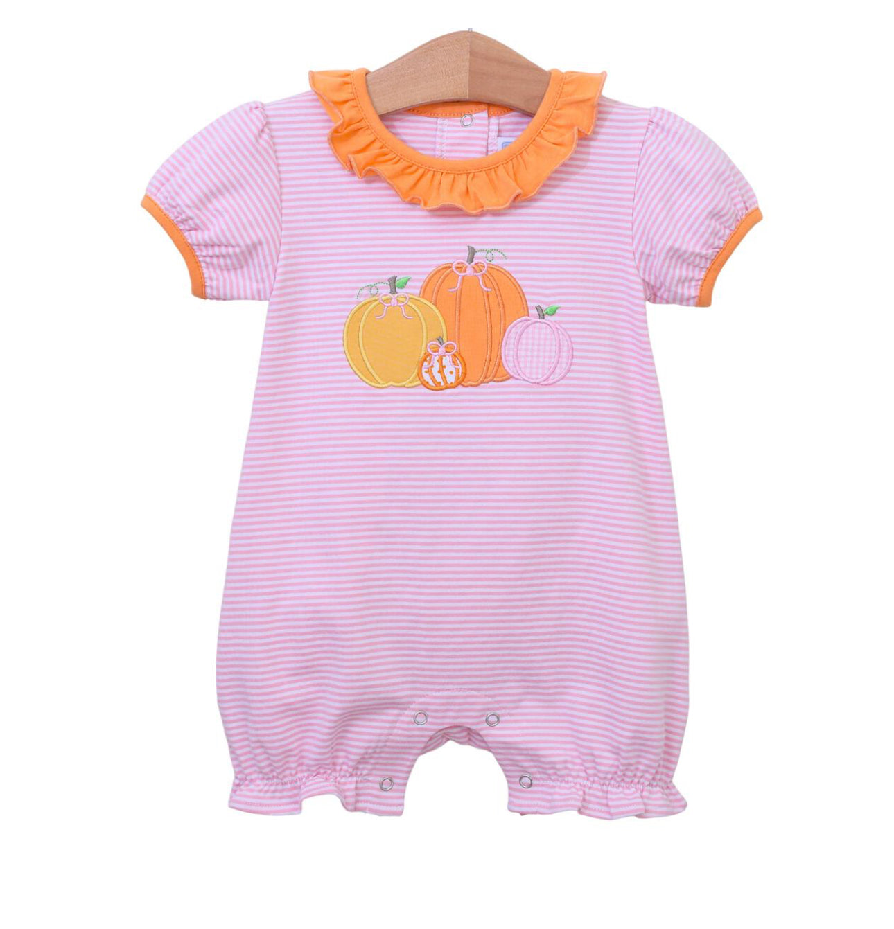 Pumpkin patch pink romper