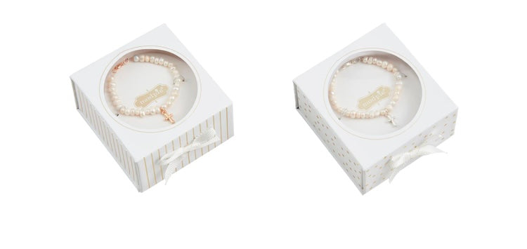 Pearl Beaded Cross Bracelet