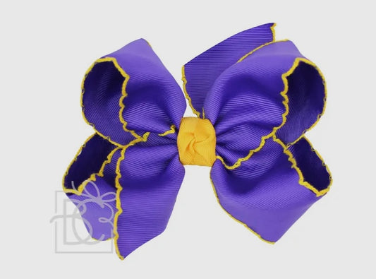 Purple and Gold Crochet Edge Bow