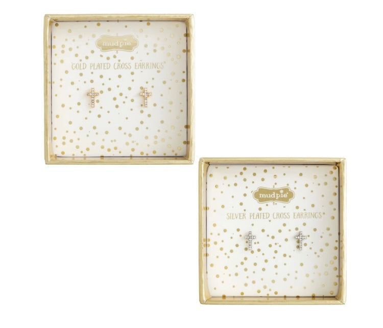 Stud Cross Earrings