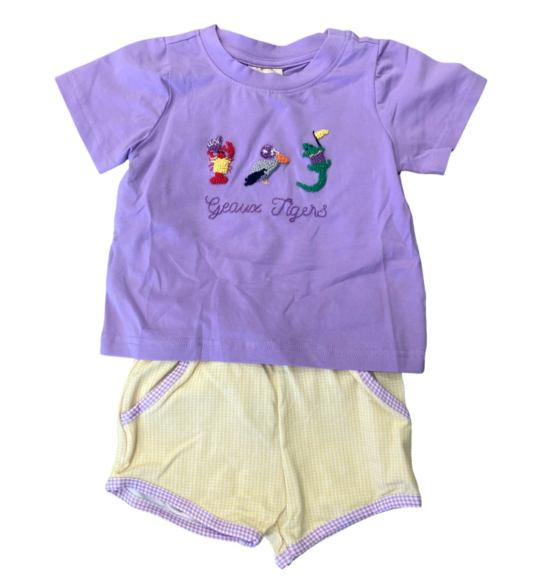 Geaux Tigers Short Set
