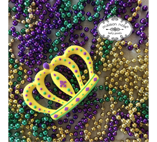 mardi gras crown teether