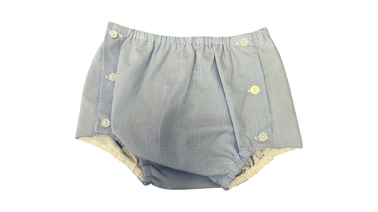 Blue Gingham Bloomers W/ Button Detail