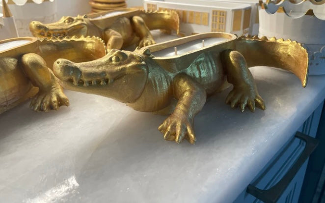Alligator Candle * Bayou Amber Scent* due to delicate nature of this product shipping is not offered. Pick up is only offered.