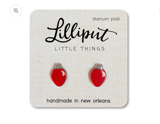 Christmas Red Light Bulb Earrings