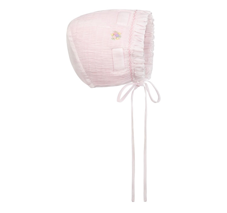 Secret Garden Pink Smocked Bonnet