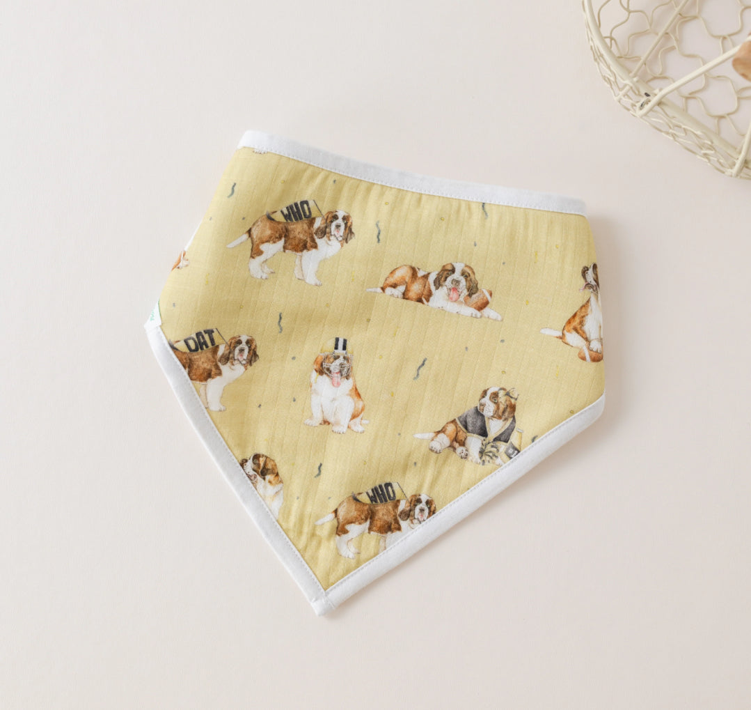 louisiana saints pup muslin bib