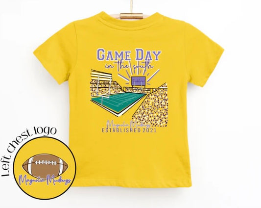 Game Day in the South Purple and Gold Football Shirt