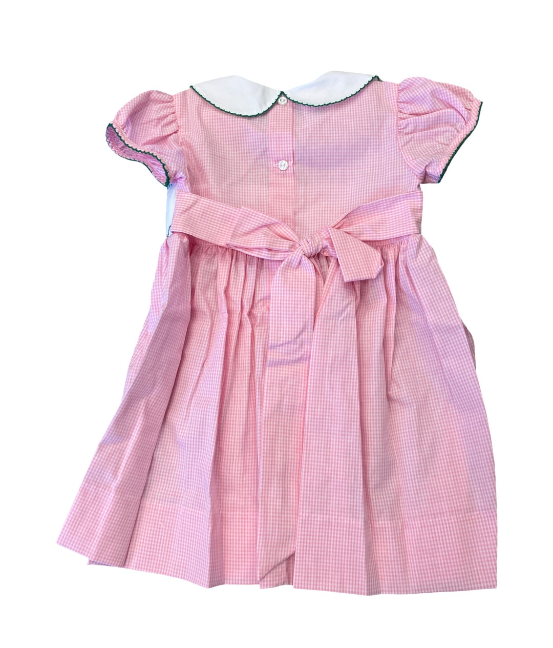 Rosie Smocked Waist Pink Christmas Tree Dress