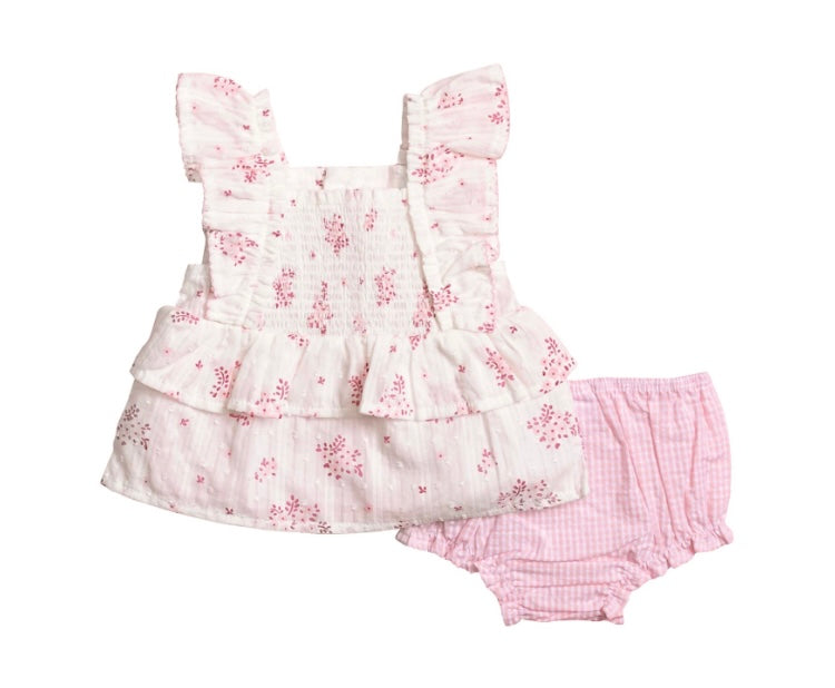 Pink Blossom Pinafore Set