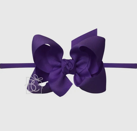 Purple Headband with Grosgrain Bow