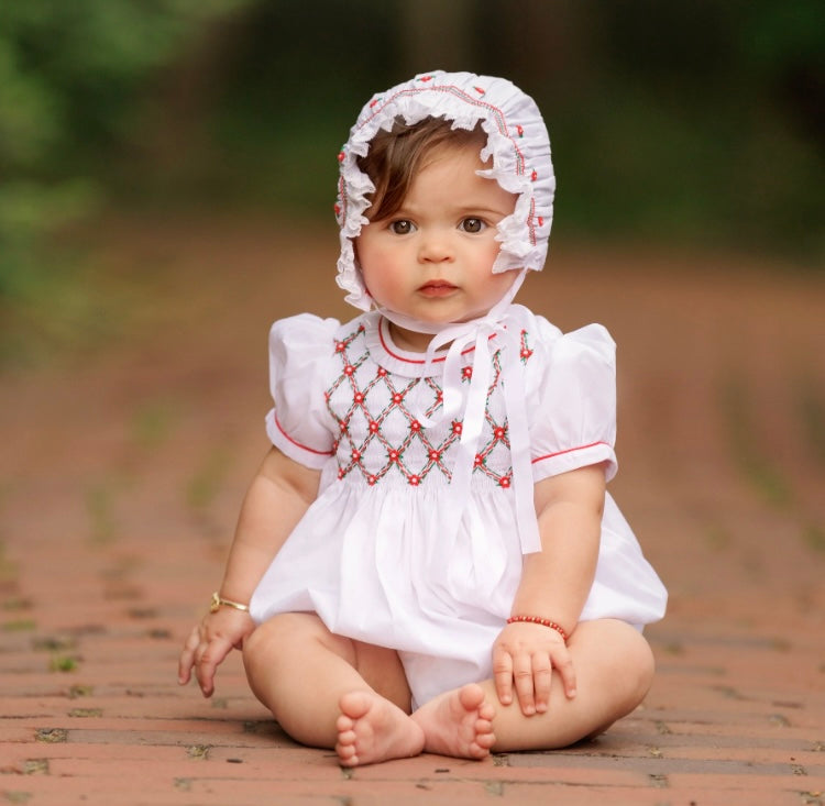 Feltman Floral Smocked Holiday Romper