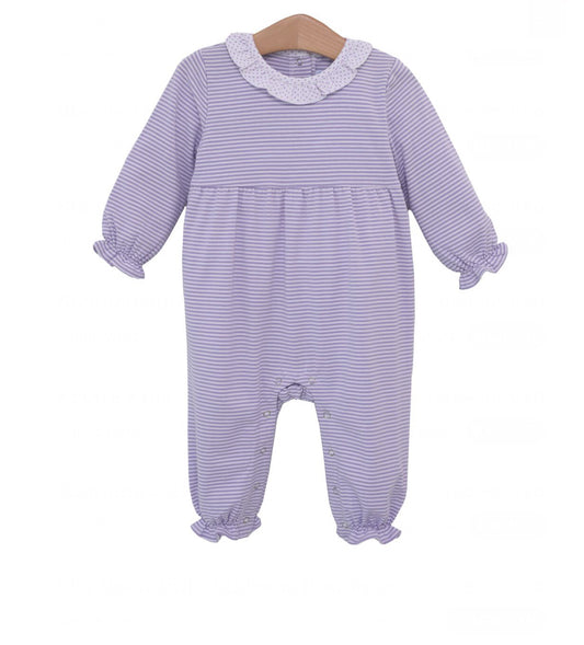 Lavender stripe georgia romper