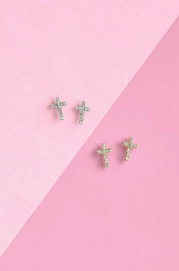 Stud Cross Earrings