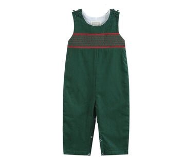 Green Christmas Smocked Longall