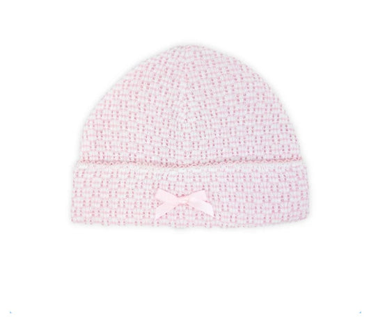 Paty Knit Saylor Beanie with  bow #226: / Pink
