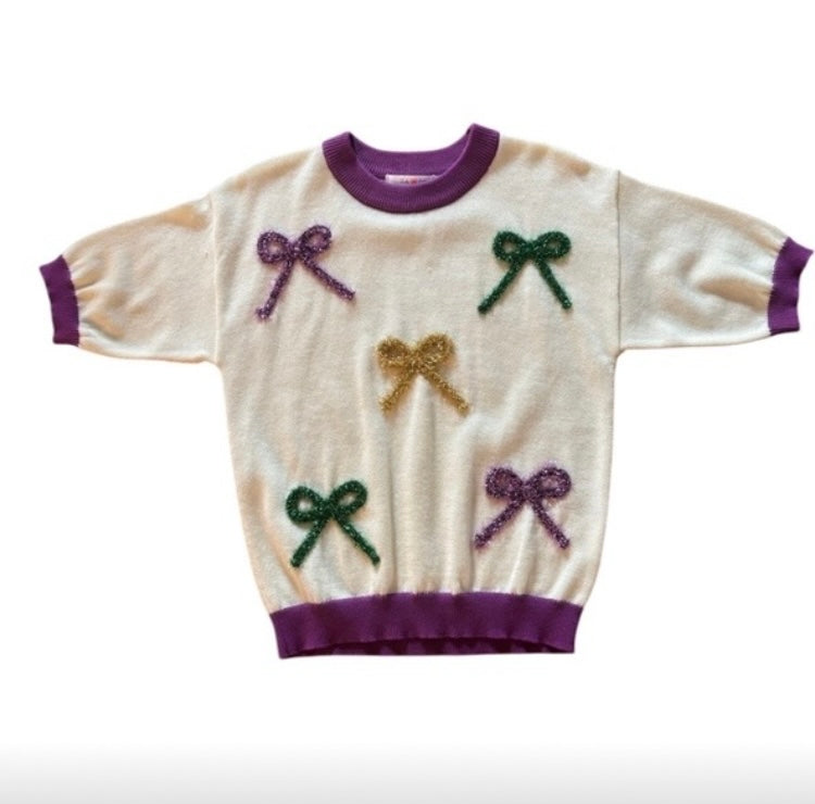 Mardi Gras Bows Sweater