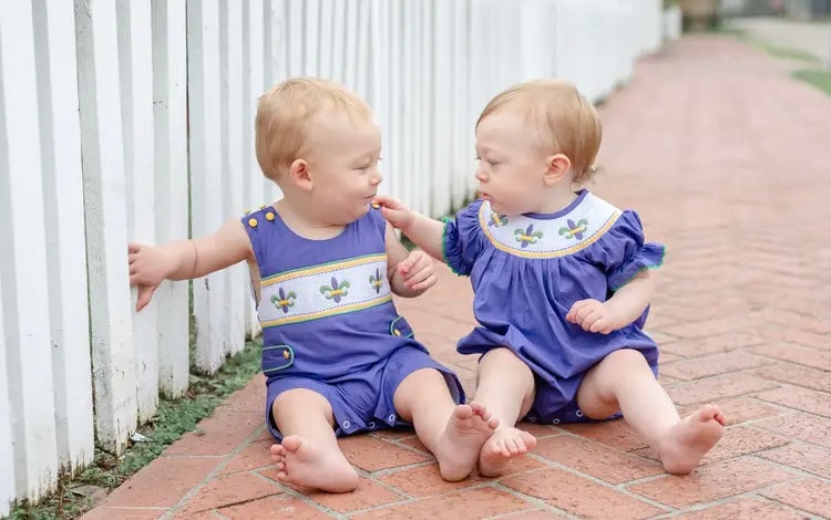 Purple Mardi Gras Smocked JonJon