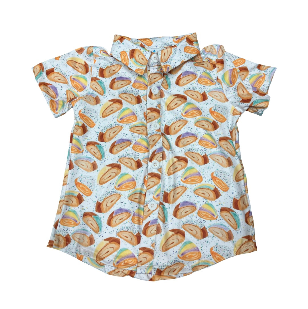 King Cake Slice Button Down Shirt