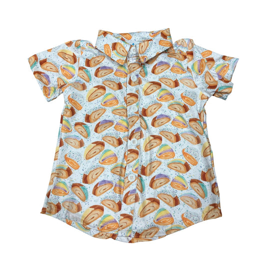 King Cake Slice Button Down Shirt