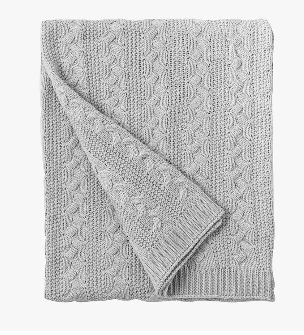 grey baby blanket