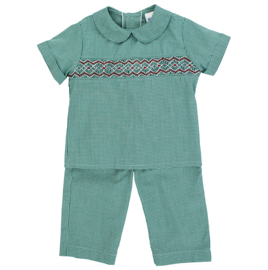 Christmas Geometric Green Pant Set