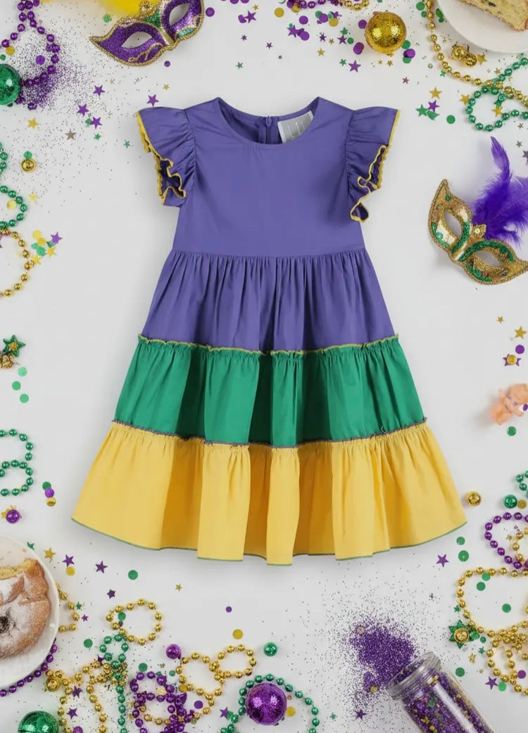 Purple, Green, and Yellow Mardi Gras Dress