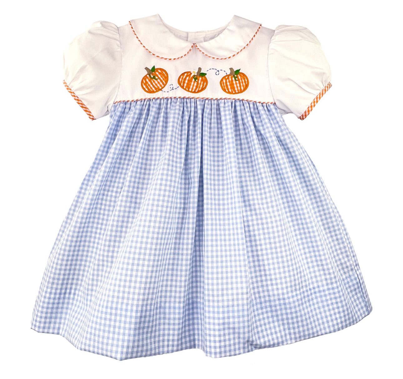 Dress/bloomer with pumpkin appliqués