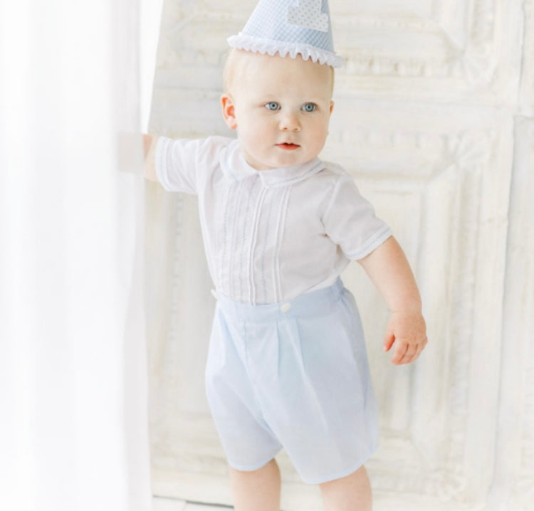 Feltman Blue Feather Stitched Bobby Suit