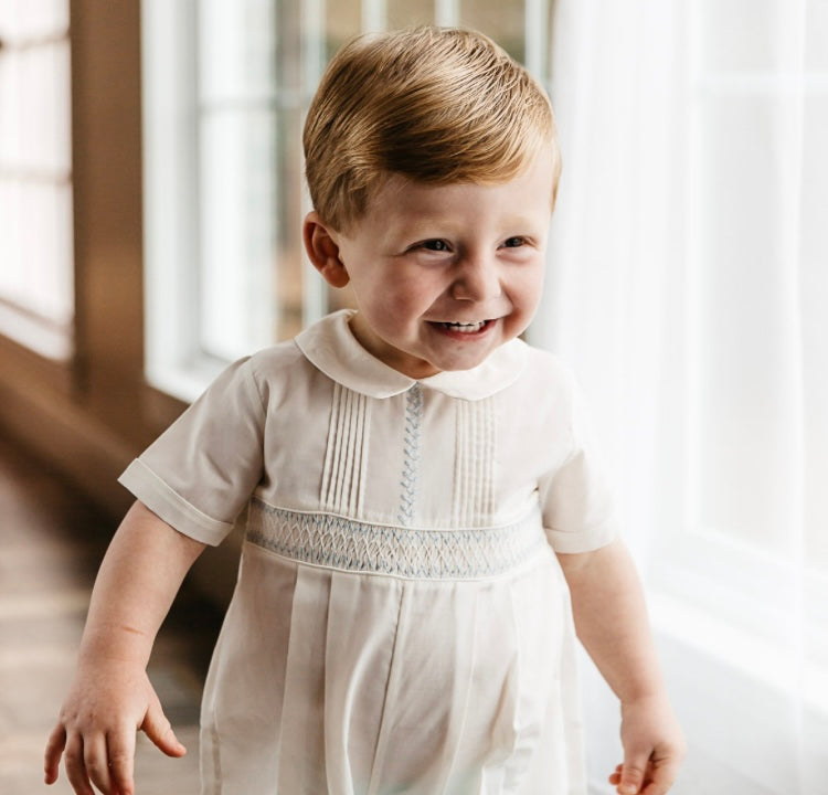 Feltman Boy’s Vintage Smocked Romper