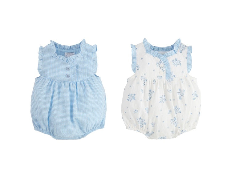 Blue Gingham and Ditsy Floral Bubble