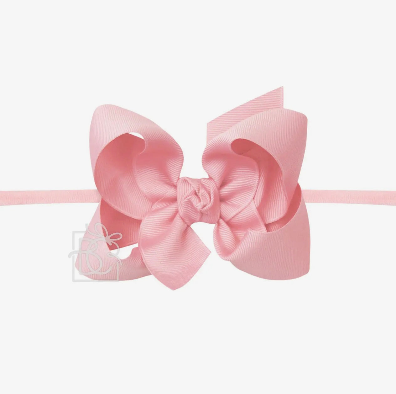 Powder Pink Headband with Grosgrain Bow