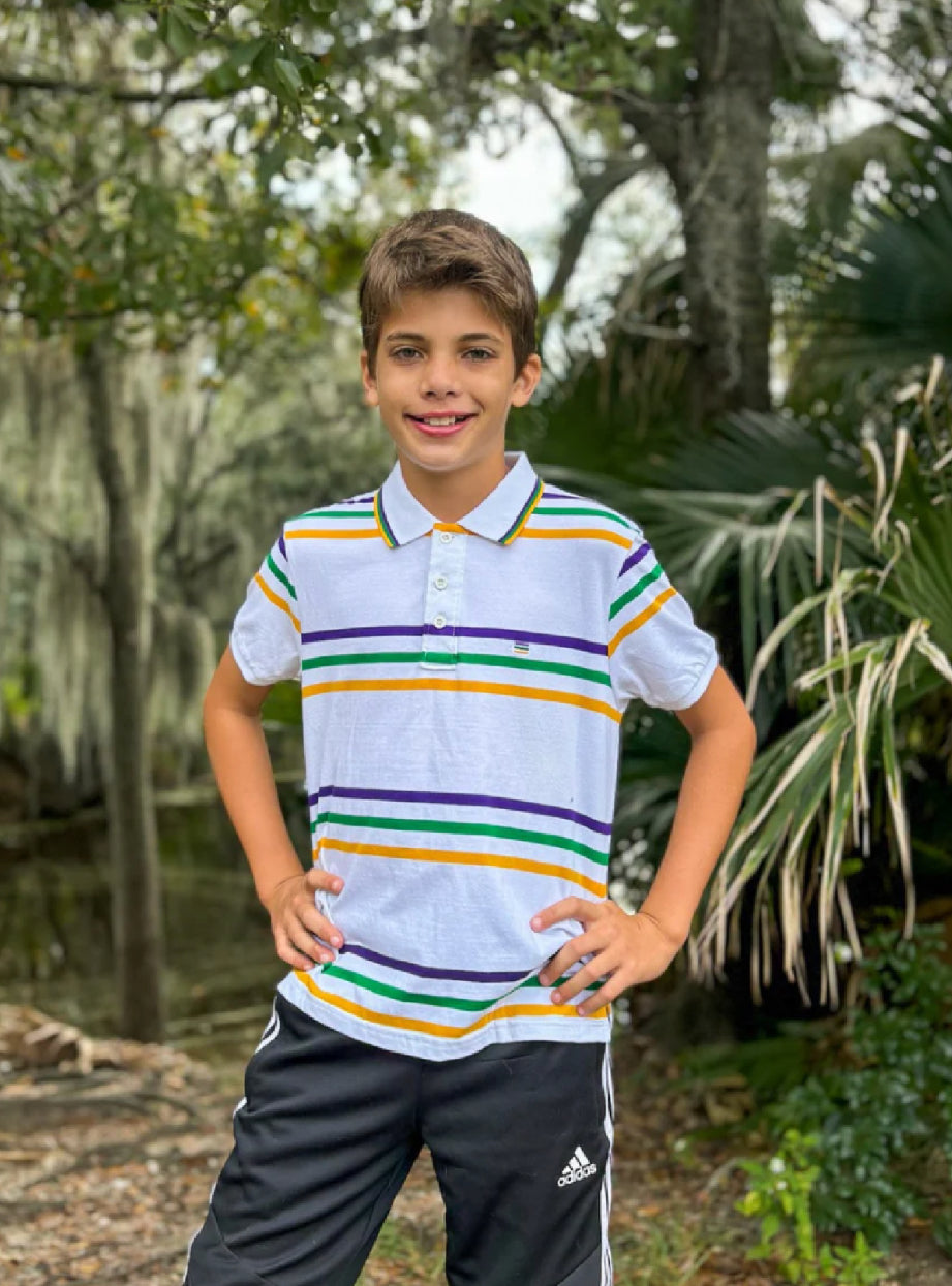 White Infinity Toddler Short Sleeve Polo