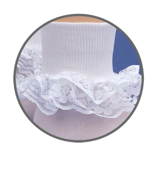 Dressy Lace Turn Cuff Sock