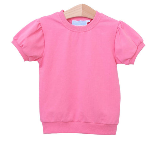 Landry puff sleeve top pink