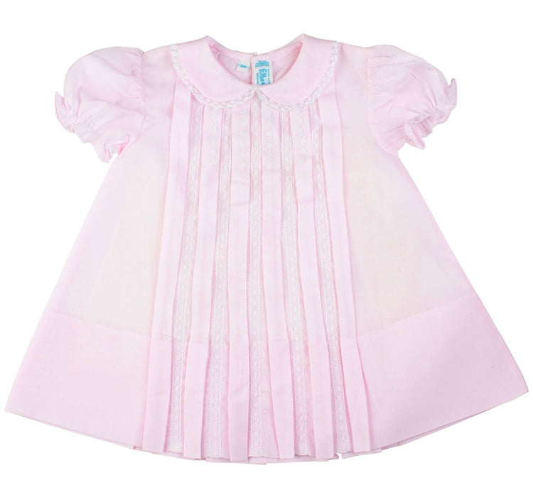 Lace Inlay Pleated Dress