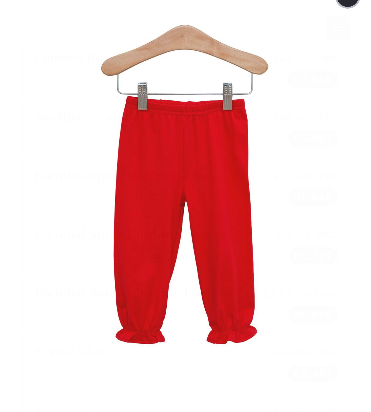 Red ruffle bloomer pants