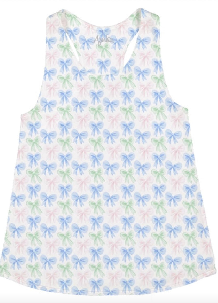 Grand Bows Gathered Skort And Printed Tank Set