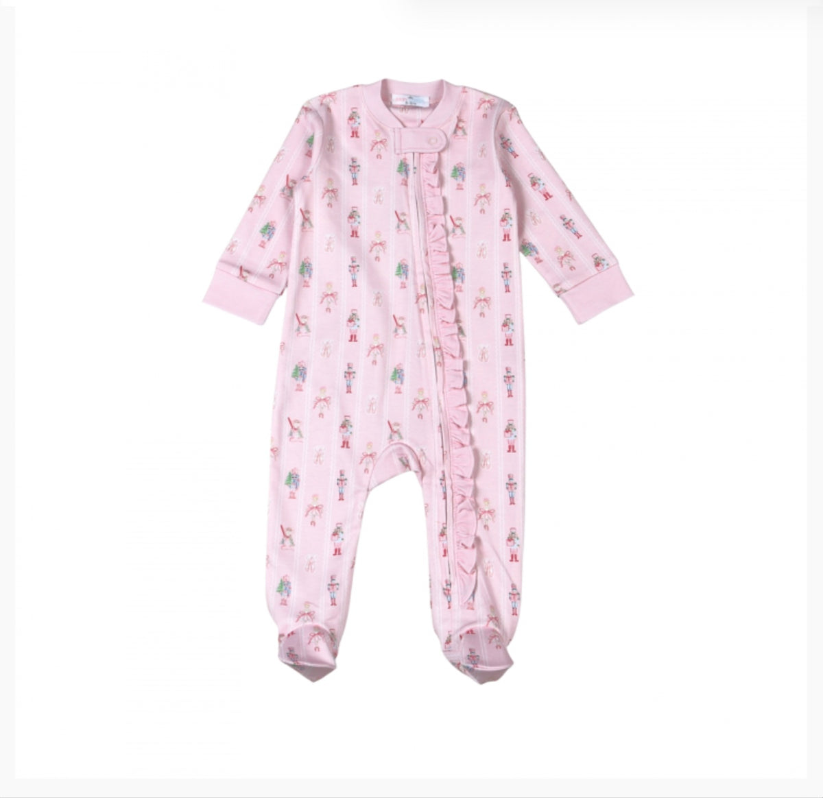Pink Nutcracker Pima Zipper Footie
