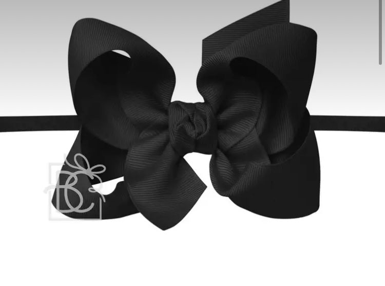 Black Headband with Grossgrain Bow