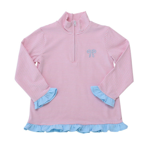 Ruffle pink and blue pullover legging set