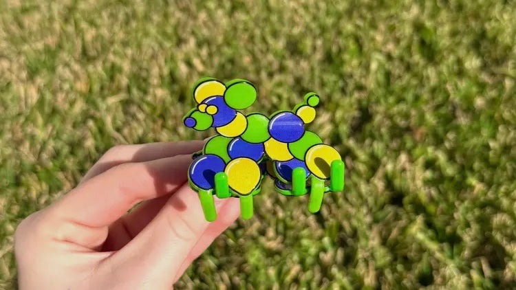 Mardi  Gras Bead Dog Mini Hair Clip