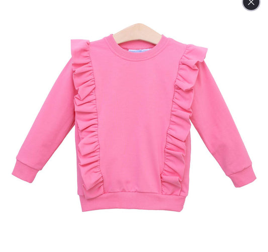 Laura ruffle pullover pink