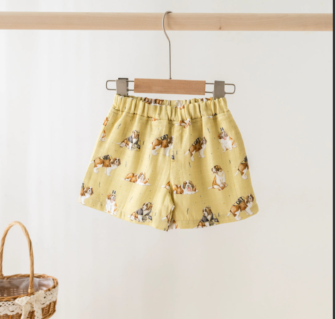 louisiana saints pup muslin shorts