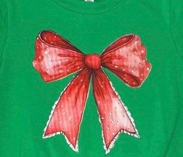 Rhinestone Bow Holiday Sweatshirtn