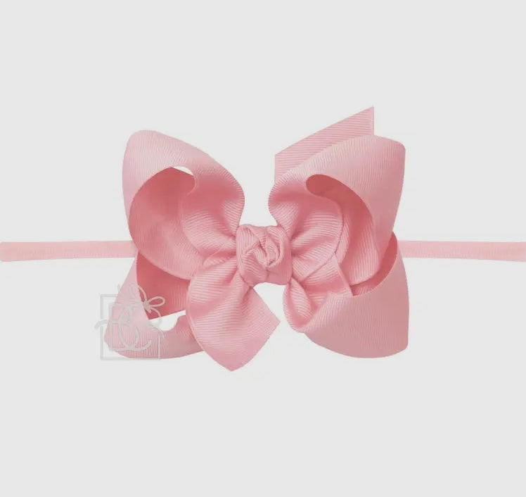 Pink Headband with Grossgrain Bow