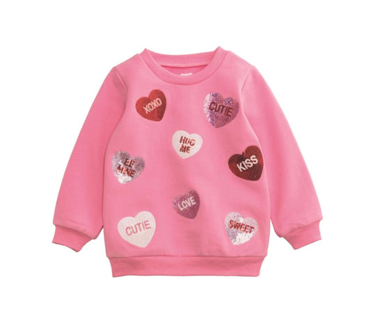 Heart Sequin Sweatshirt